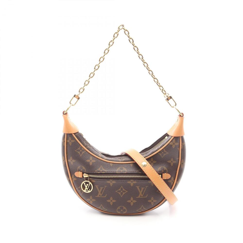 Louis Vuitton Loop Shoulder Bag Canvas Leather Monogram Brown